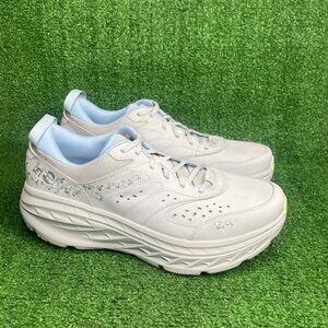 Hoka SZ 14 Women / Mens SZ 13 Bondi silver gray blue leather Athletic Shoes